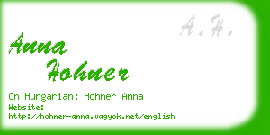 anna hohner business card